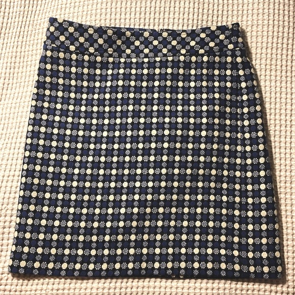 Talbots Blue/black geometric print Brunch A-line classic skirt, 6P, MSRP $89 - Picture 5 of 8